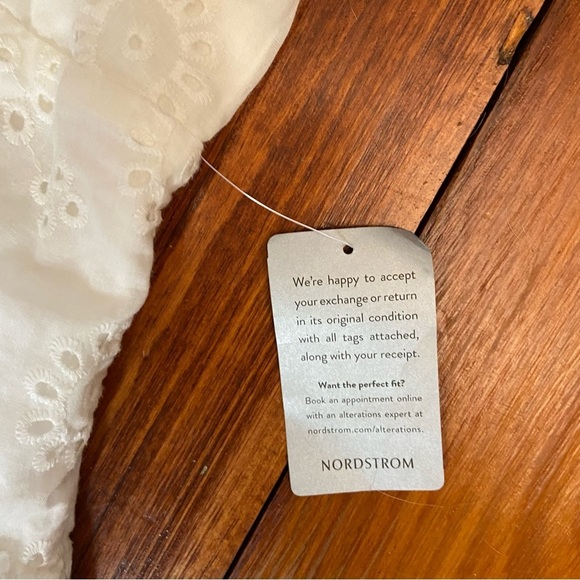 Lush ROMANTIC WHITE RUFFLE EYELET DRESS Size L White Spring Summer Feminine Airy - Picture 8 of 14